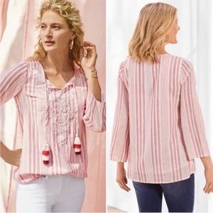 Soft Surroundings Salma Top Embroidered Tunic